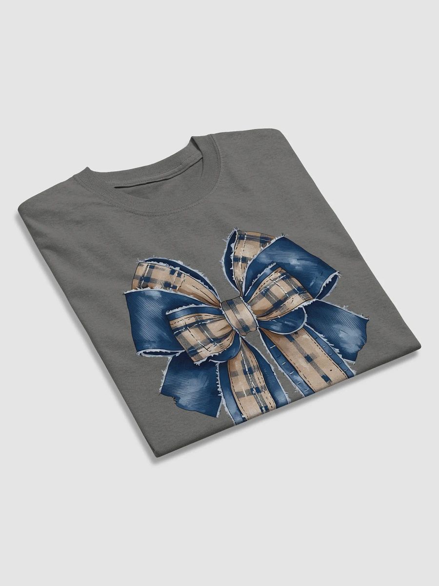 Distressed Blue Plaid And Denim Coquette Bow Tee product image (7)