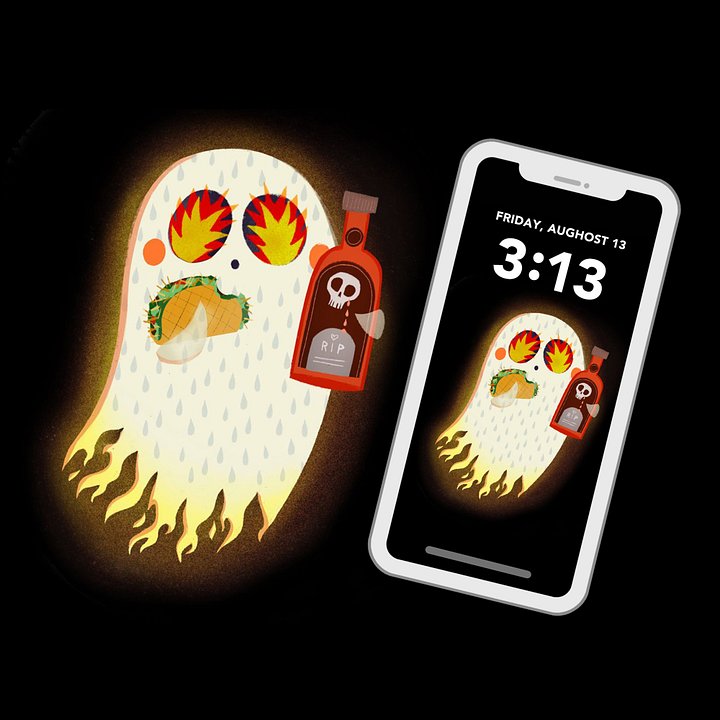 Little Ghost Hot Sauce - Digital Wallpaper for Mobile Phone product image (2)