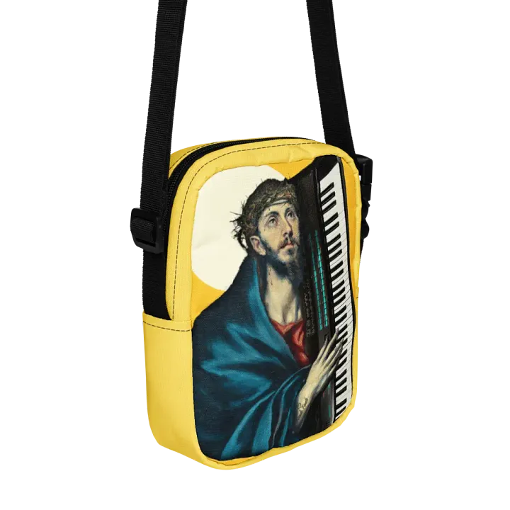 Christ Carrying the DX7 by Frank Fonik, Techno EDM Utility Crossbody Bag product image (2)