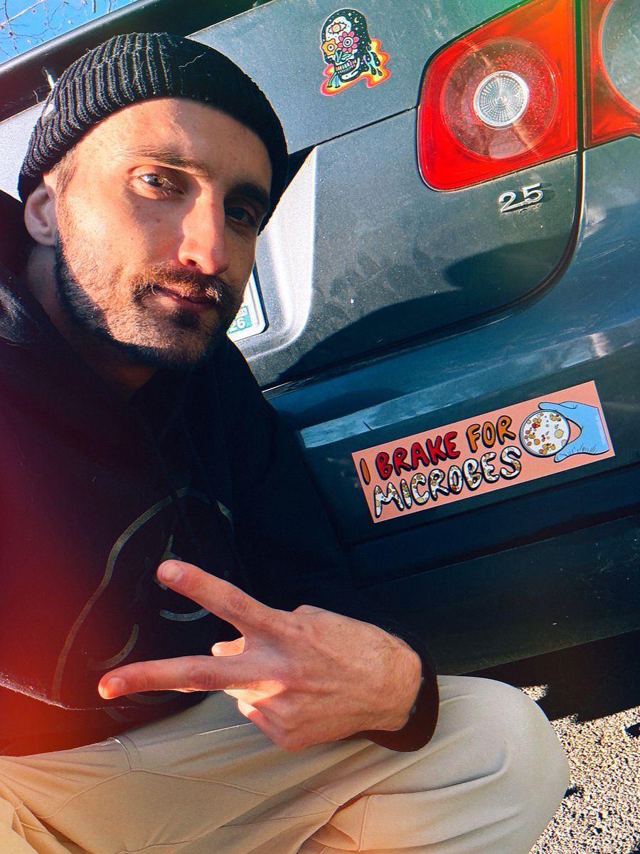 I Brake For Microbes - Bumper Sticker product image (3)