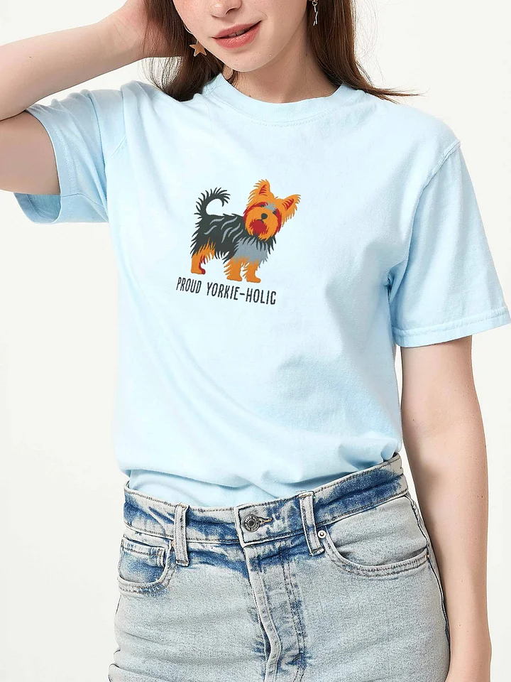 Proud Yorkie-holic T-Shirt(Embroidered) of a Yorkshire Terrier(2) product image (2)