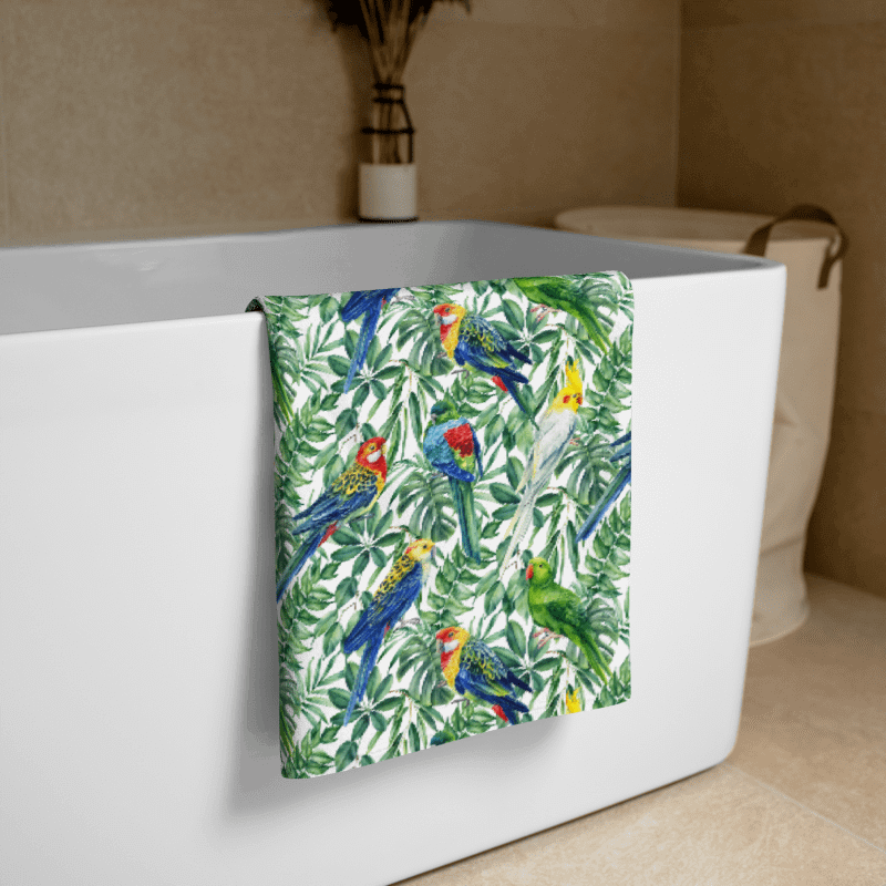 TROPICAL PARROT BODY TOWEL – 30"x60", COTTON TERRY BACK product image (2)
