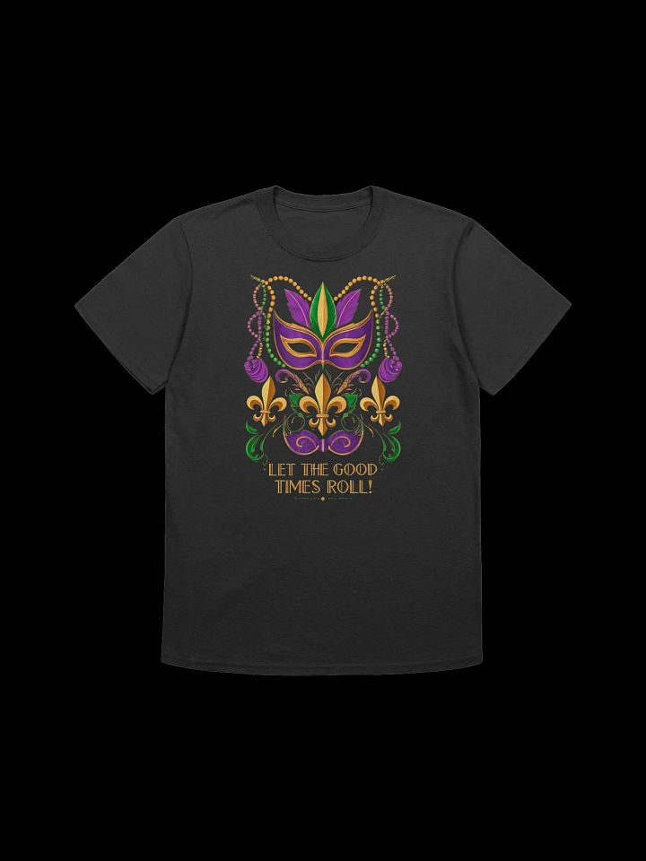 Mardi Gras-Let the Good Times Roll: Mask and Beads Design T-shirt product image (3)