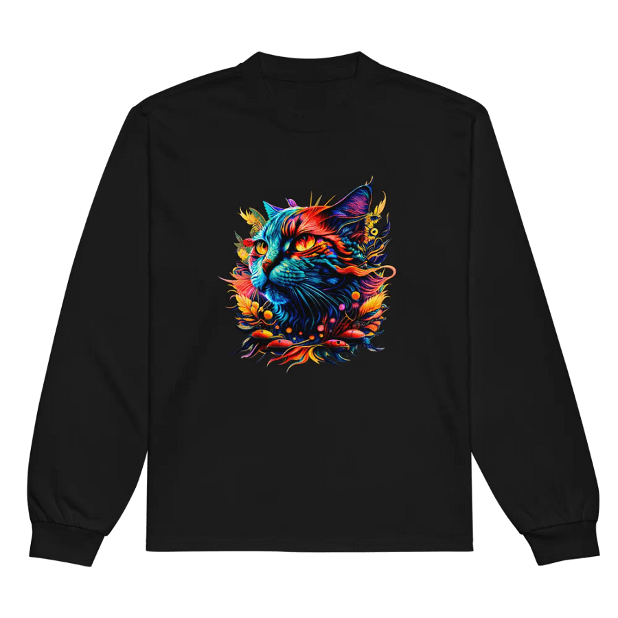 [Trippy Cat] Unisex Premium Heavyweight Long Sleeve Shirt product image (8)