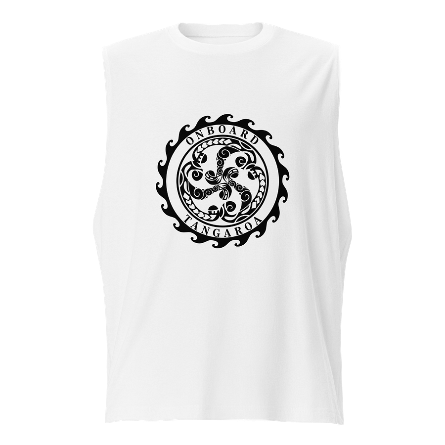 "Onboard Tangaroa" White Muscle Tank – Simple, Strong, and Ready to Go product image (1)