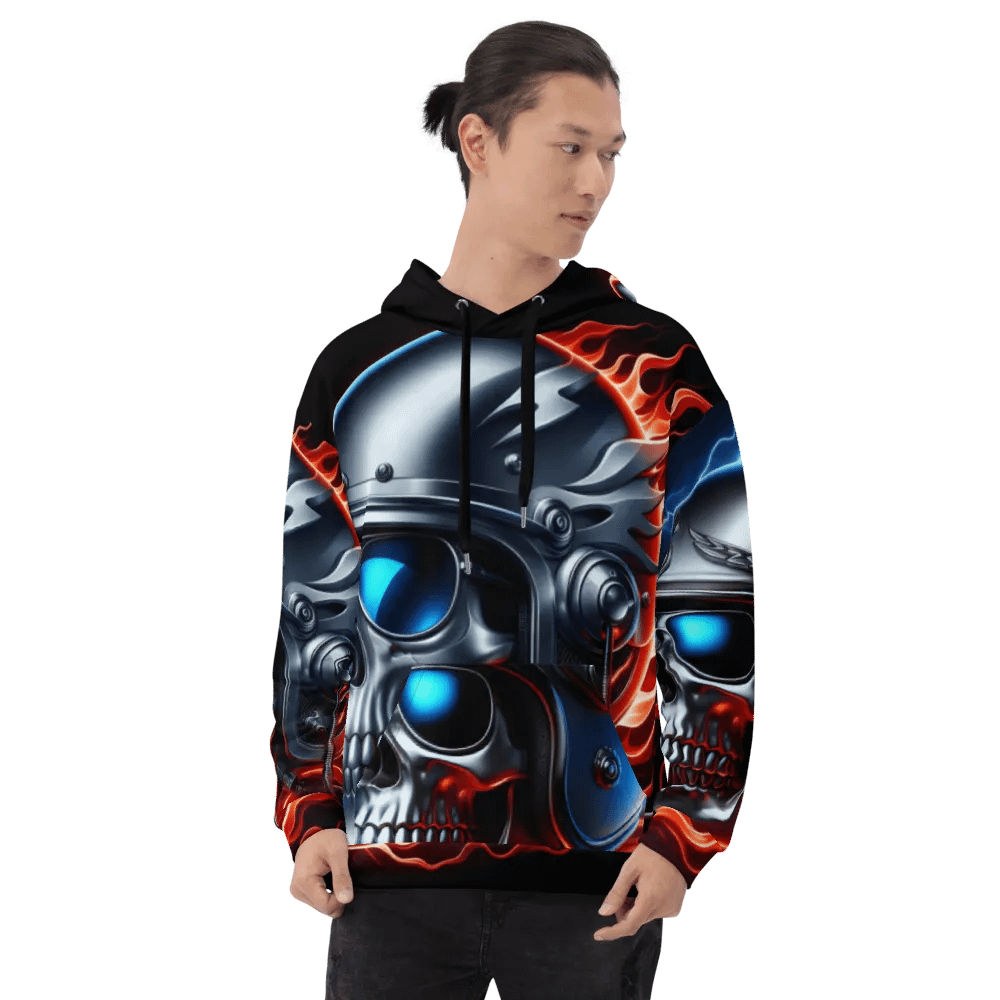 Flaming Skull - Unisex Skull Hoodie #48 product image (8)