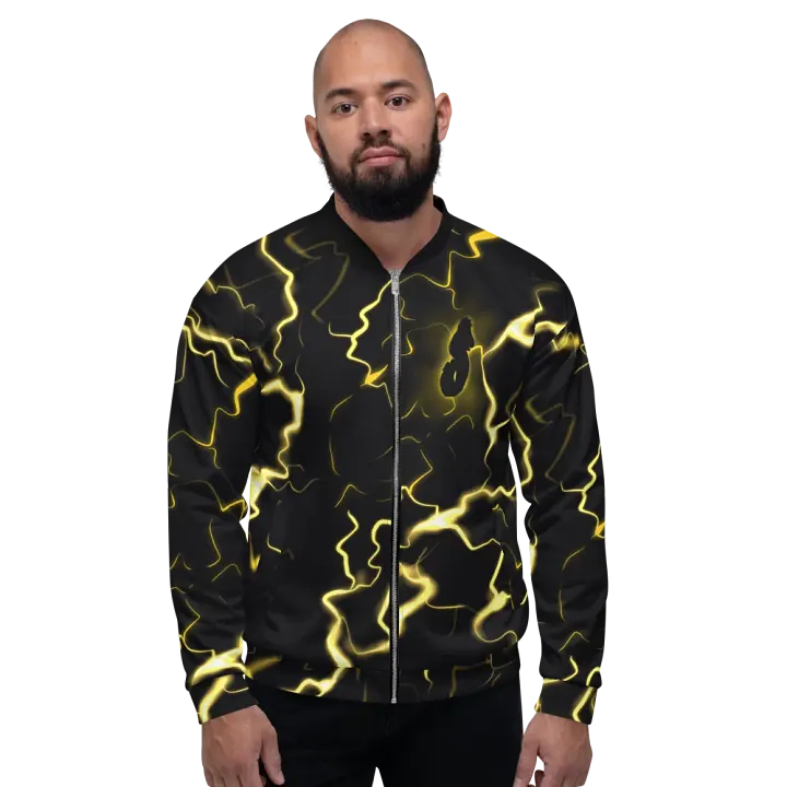 Swift Spark: Lightning Hero All-over print bomber jacket product image (2)