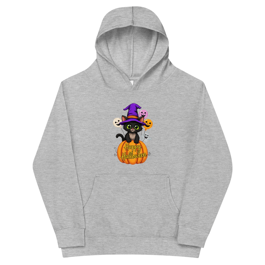 Witchy Sitting Pumpkin Cat Youth Pullover Fleece product image (27)