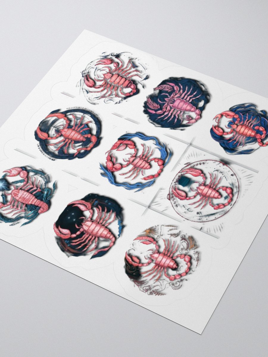 Exclusive Scorpio Zodiac Sticker: Pink Scorpion with Swirling Design - Perfect for Astrology Lovers! product image (7)
