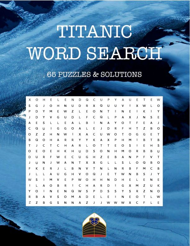 Titanic Word Search - 65 Puzzles & Solutions - Printable E-Book PDF product image (1)