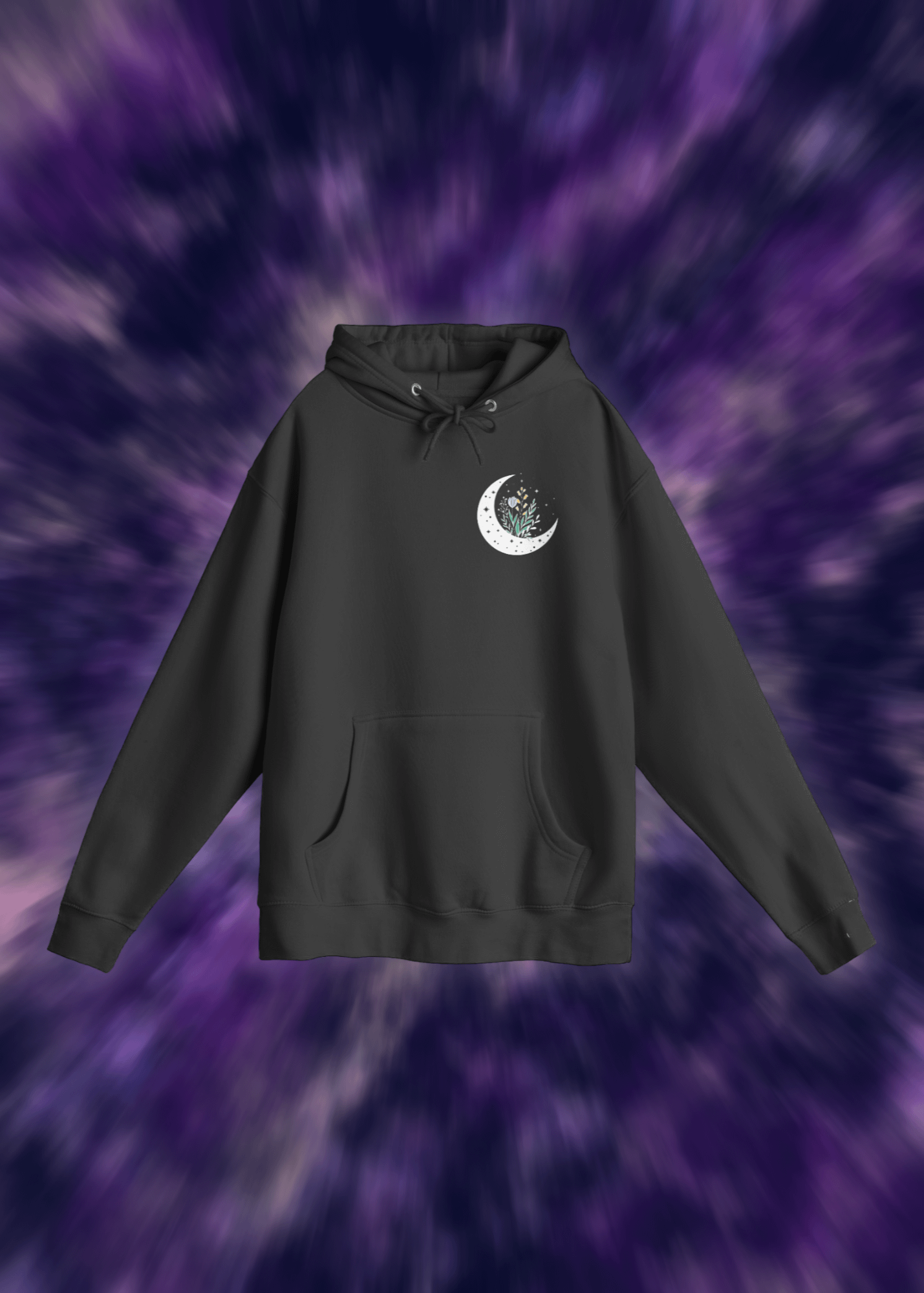 Celestial Blossom Crescent Hoodie Dark product image (1)