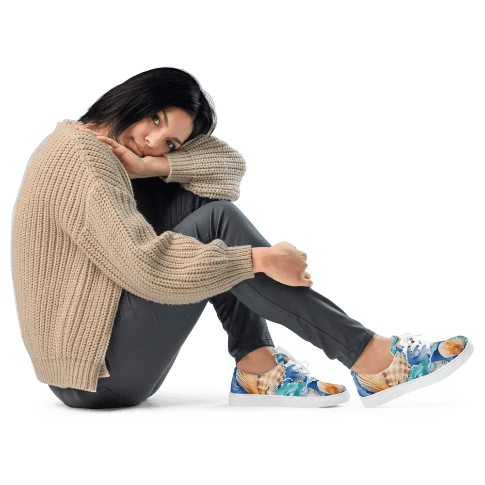 Marine Life Delight Lace-Up Canvas Shoes product image (12)