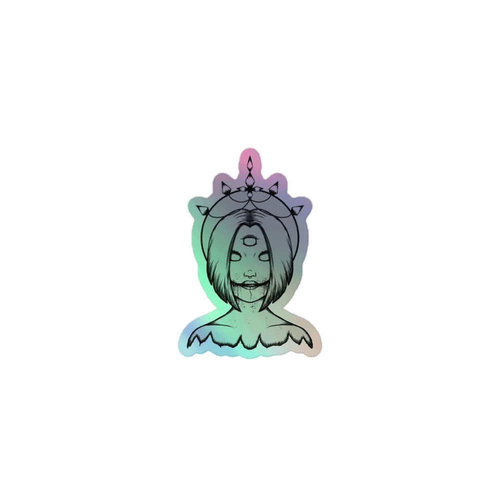 3 eyed babe holographic sticker product image (1)