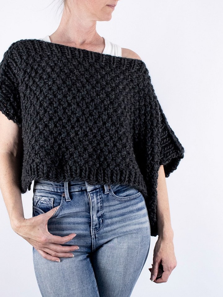 How to Knit a Simple Poncho Sweater - Frosty Moon product image (2)