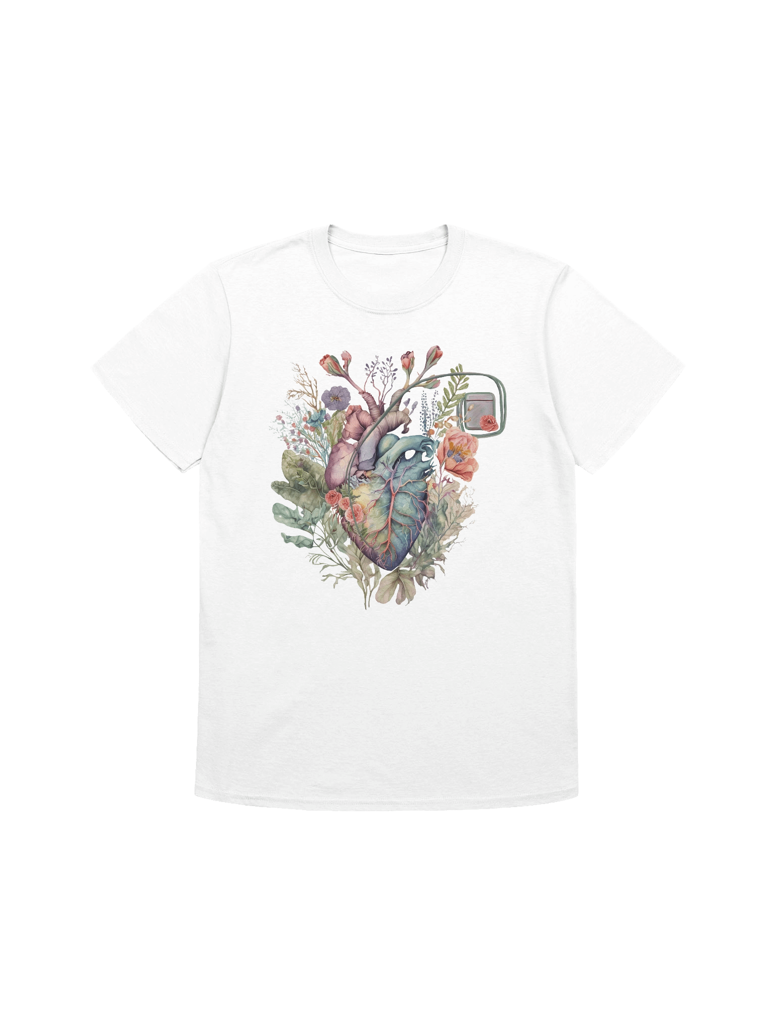 Botanical Anatomy Heart with a Pacemaker – Watercolor Illustration product image (1)
