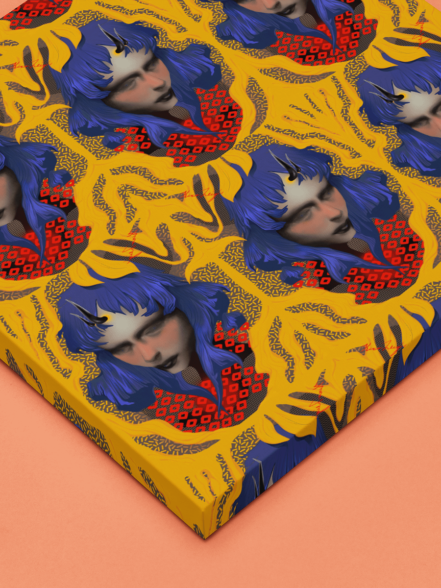 Something Strange, Charming and Blue Square Canvas Print product image (1)