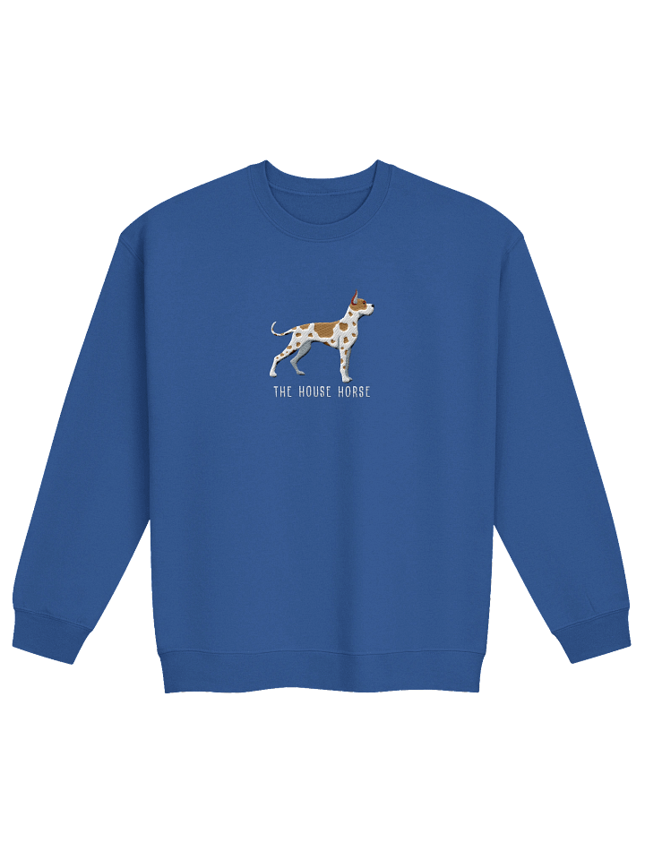 The House Horse Sweatshirt (Embroidered) of a Great Dane(Tan Harlequin, Cropped Ears) product image (9)