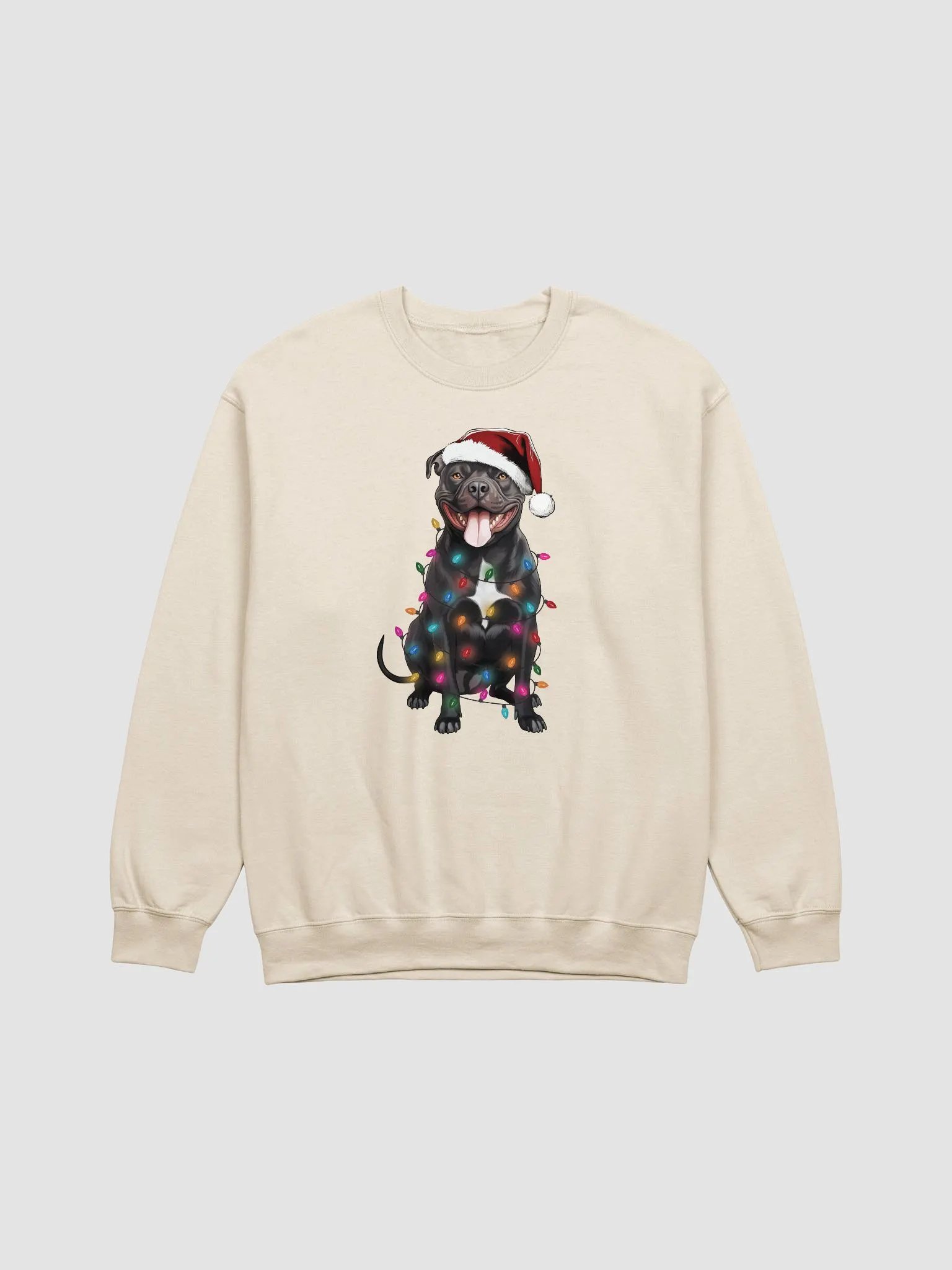 Funny Pitbull Terrier(Black) Christmas Sweatshirt for Pittie Paw-rents product image (18)