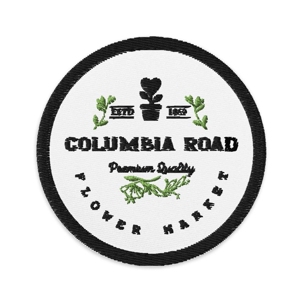 Columbia Road Market Embroidered Patch (White/Black Circle) product image (1)