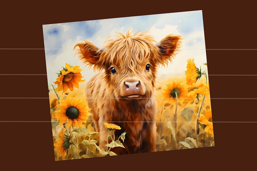 Highland Calf and Sunflowers Tumbler product image (8)