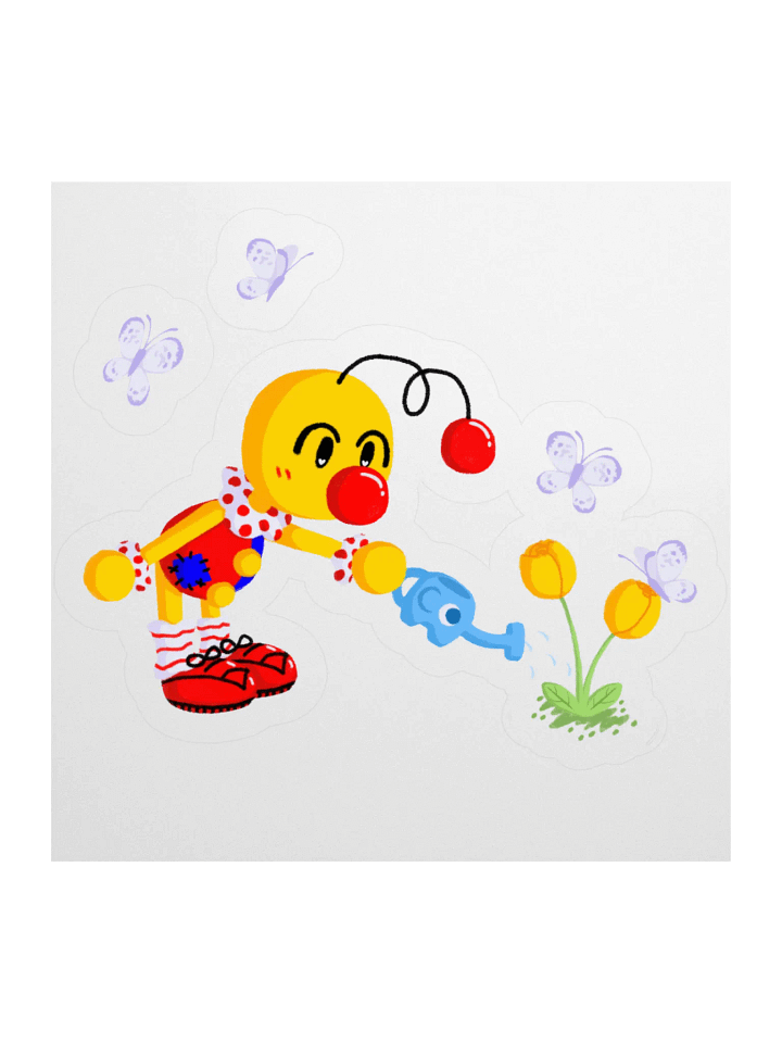 Boyoyoing Watering Tulips Flat Sticker product image (1)