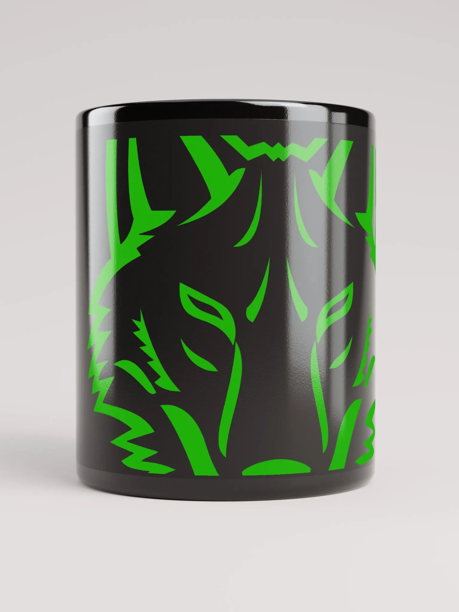 Green Tribal Coyote Black Mug product image (10)