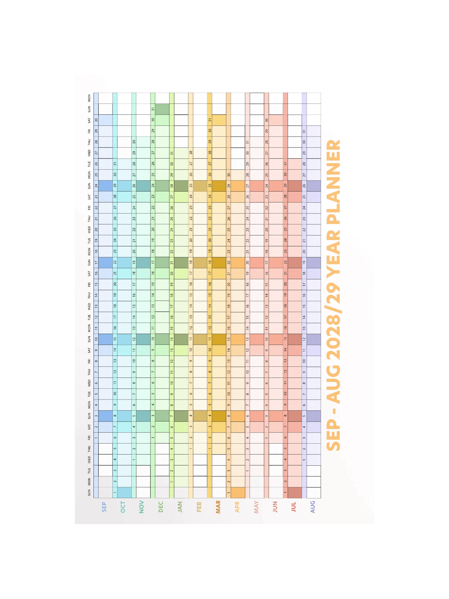 Sep-Aug 2028/29 ChromaView Whole Year Planner product image (5)