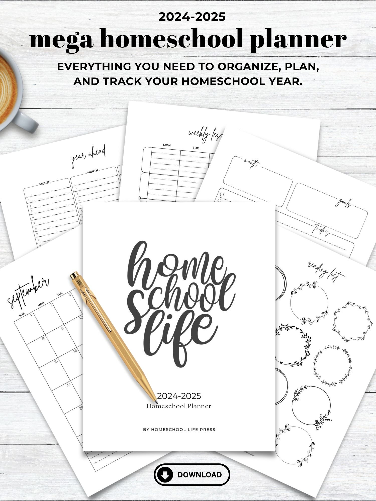 24-25 Classic Homeschool Planner Printable product image (1)