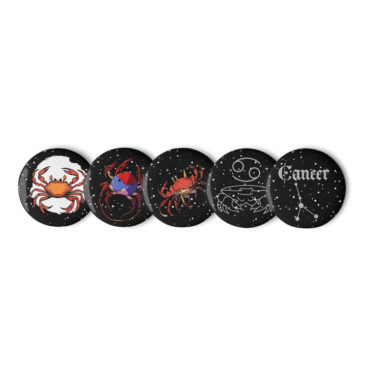 Cosmic Crab Pin Buttons Set product image (1)