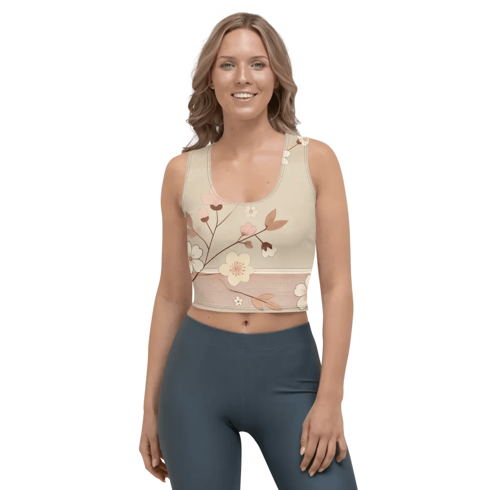 Korean Style All-Over Print Crop Top T-Shirt product image (1)