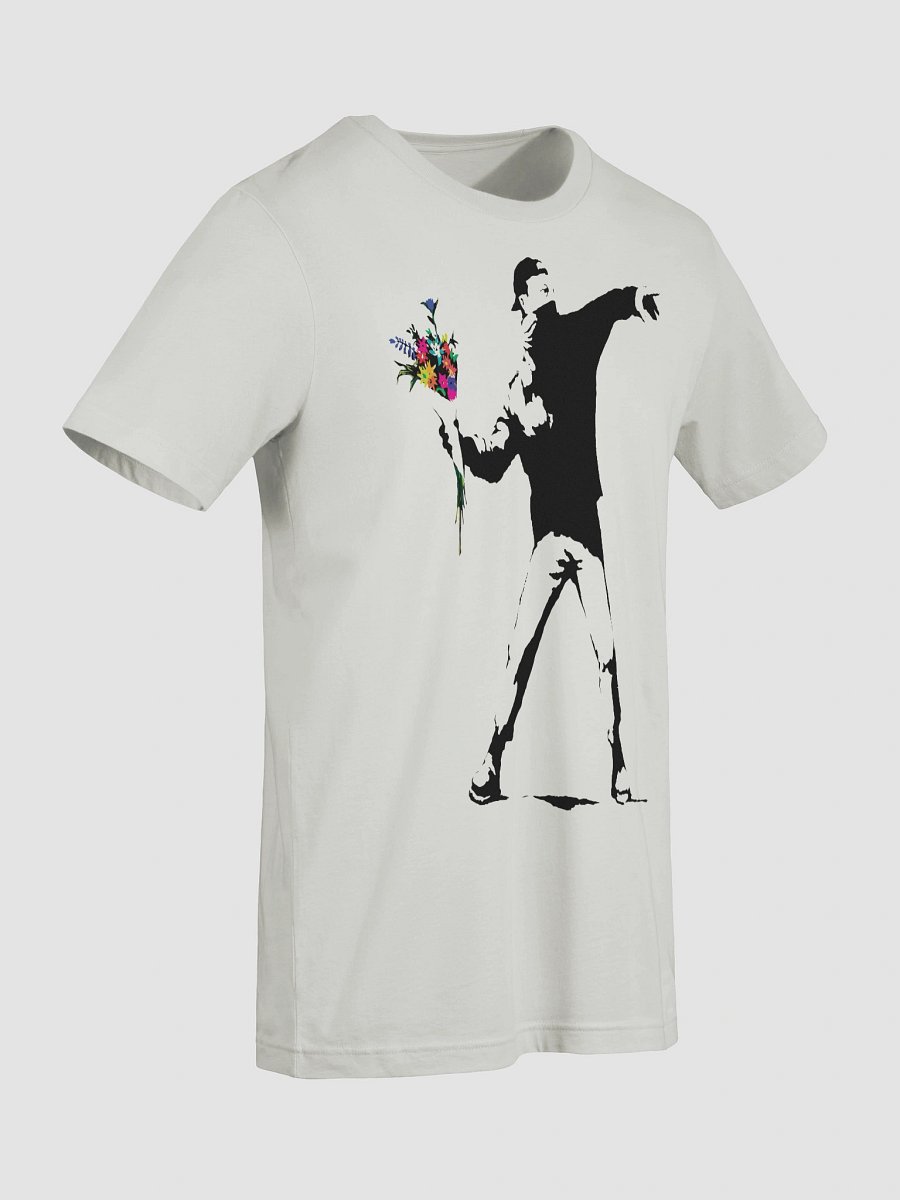 Banksy Flower Thrower T-Shirt – Street Art Protest Graphic Tee product image (10)