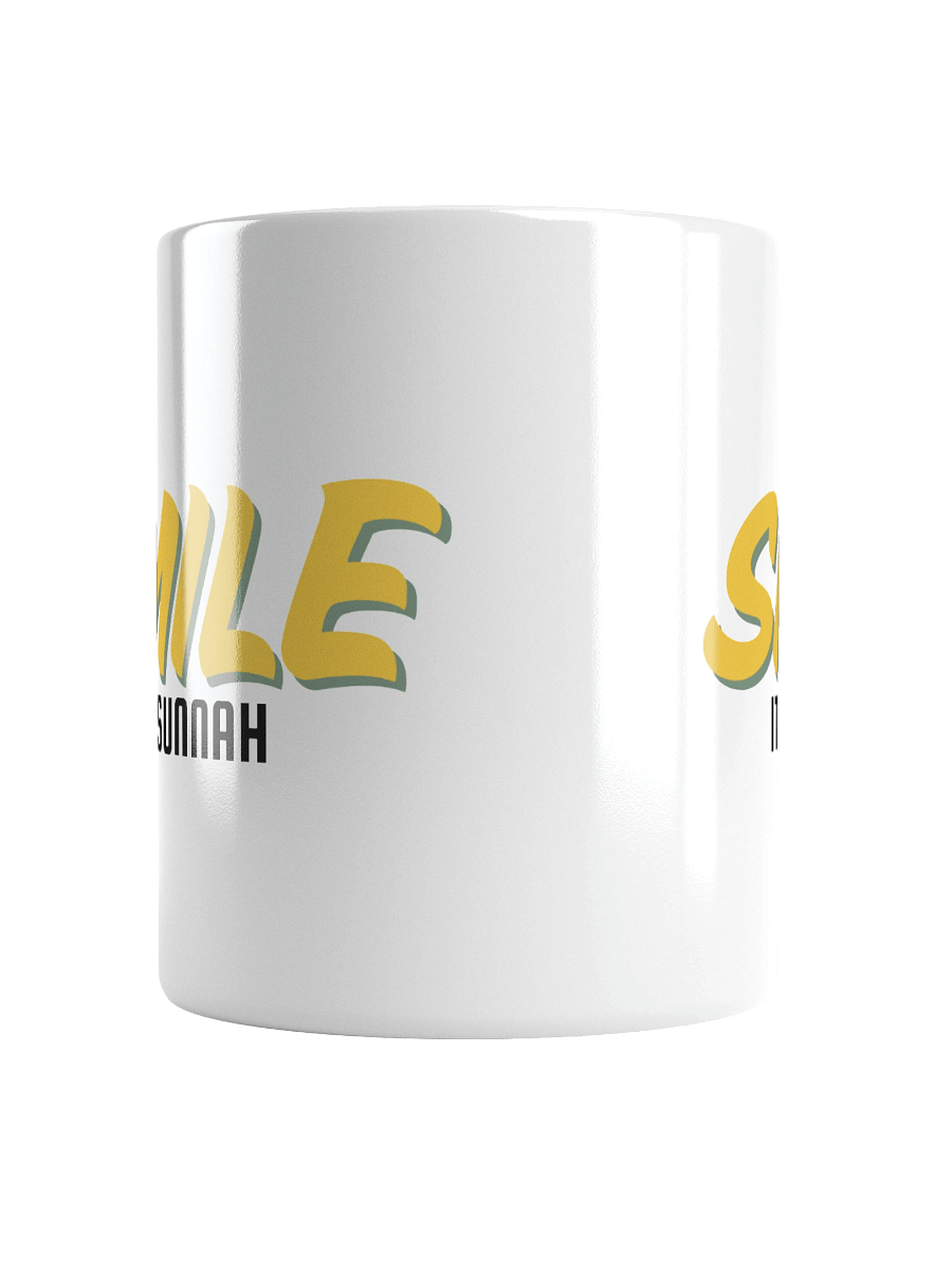 White "Smile It's Sunnah" Mug in Golden Yellow product image (6)
