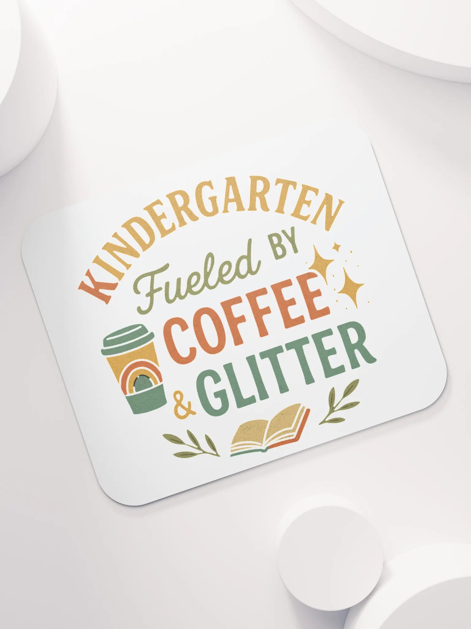 Fueled by Coffee & Glitter Mouse Pad – Teacher Desk Accessory product image (7)