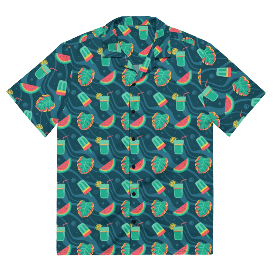 Summer Watermelon Cocktail Hawaiian Shirt product image (2)