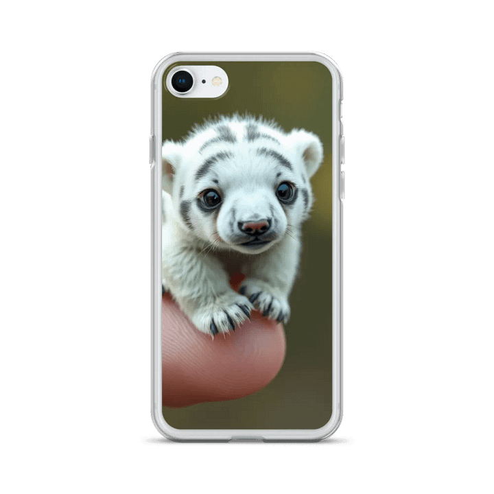 Tiny Baby Polar Bear on a Finger iPhone Case product image (24)