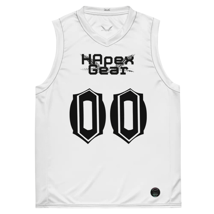 Chocolate Charlie - White - Recycled Unisex Basketball Jersey - Black HApex Gear Black Logo product image (2)