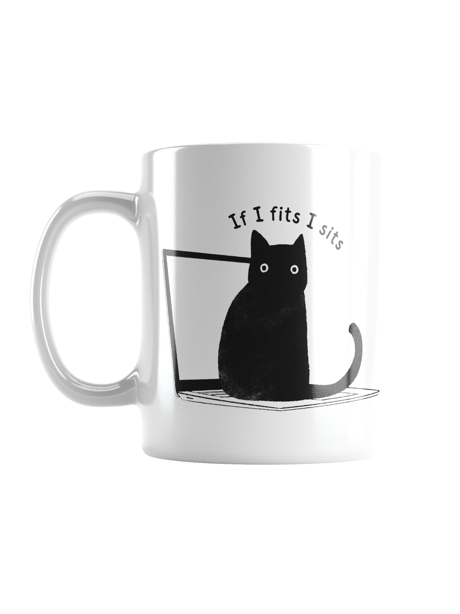 If I Fits, I Sits Funny Cat Laptop Mug product image (1)