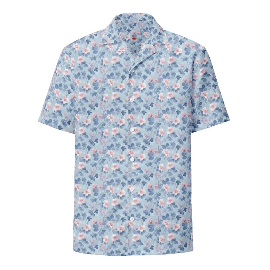 Serene Blue Blossoms Button-Down Shirt product image (3)