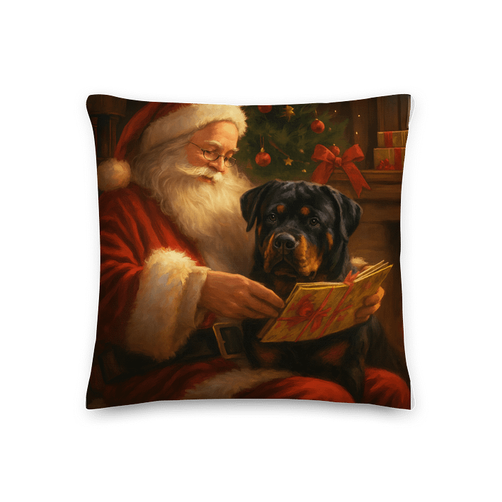 Rottweiler Santa's Storytime Pillow product image (1)