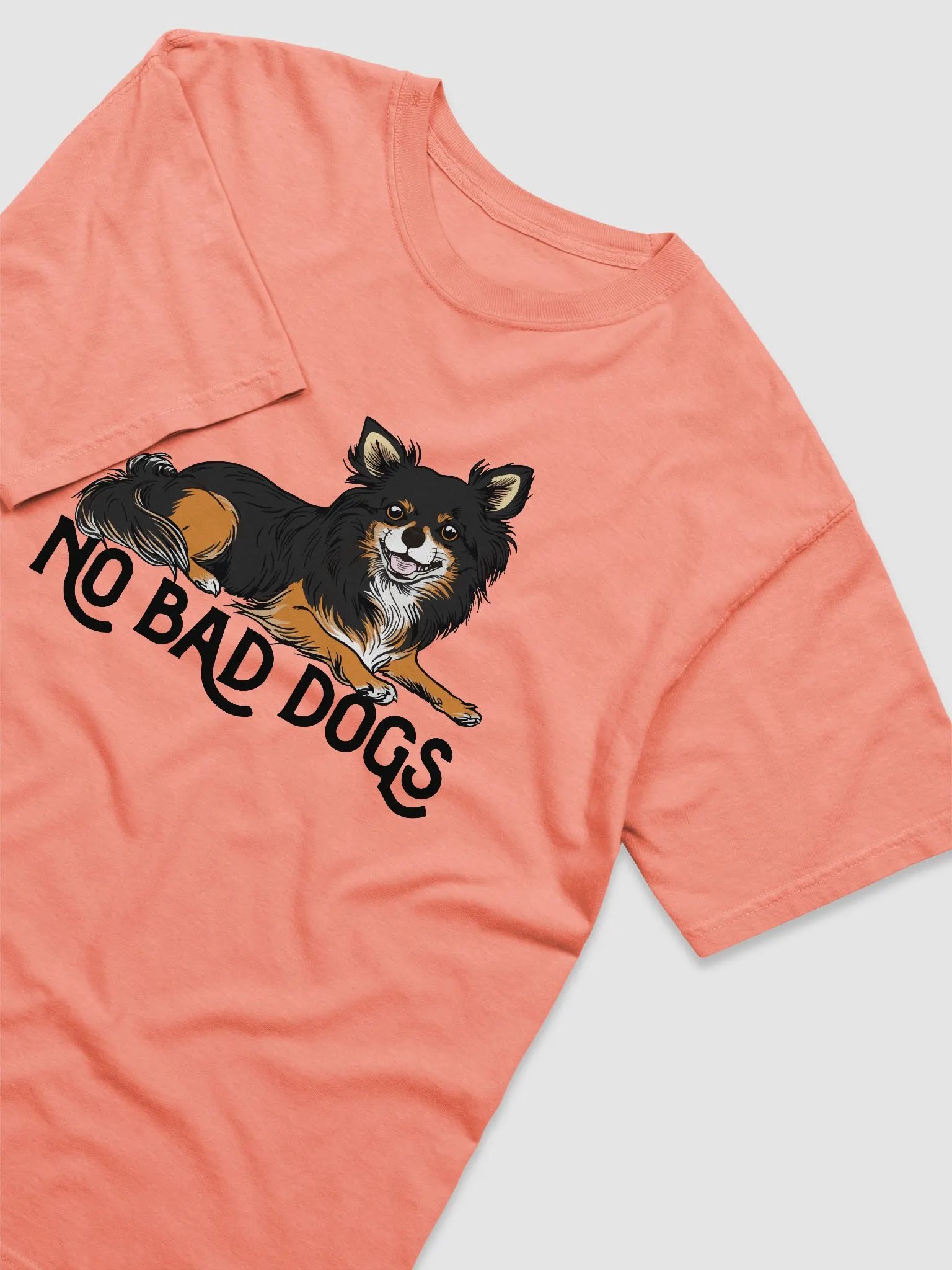 No Bad Dogs T-Shirt of a Long-Haired Chihuahua (Tricolor) | Funny T-Shirt for Chihuahua Paw-rents product image (31)