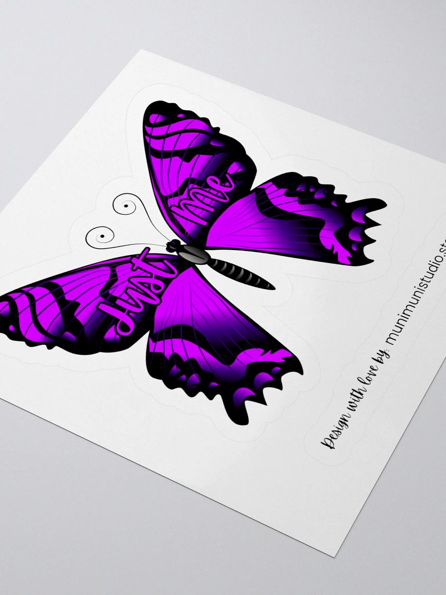 Just Me – Purple Butterfly Inspirational Quote Sticker product image (8)