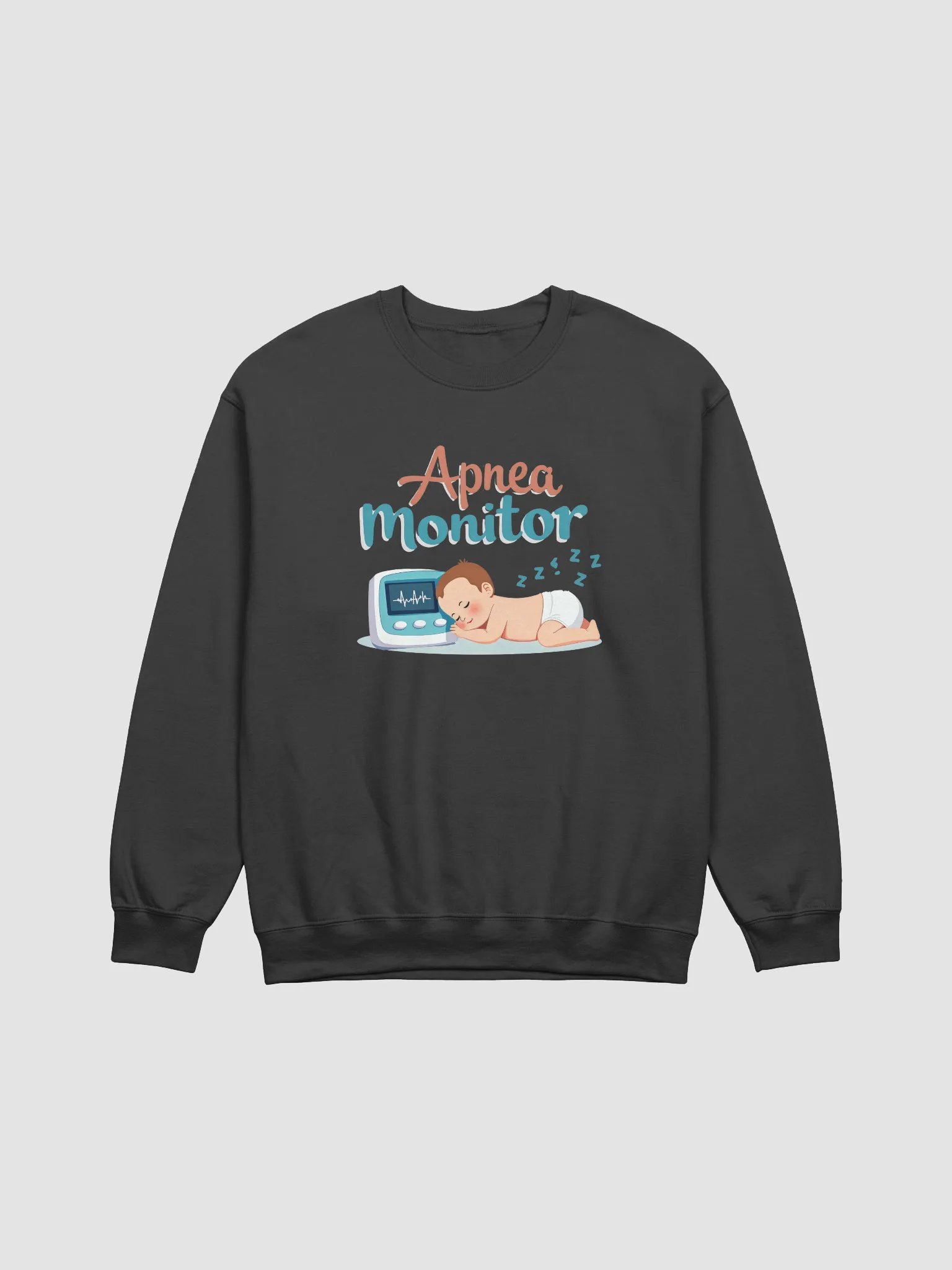 Sleep Safe Baby Apnea Monitor Crewneck Sweatshirt product image (3)