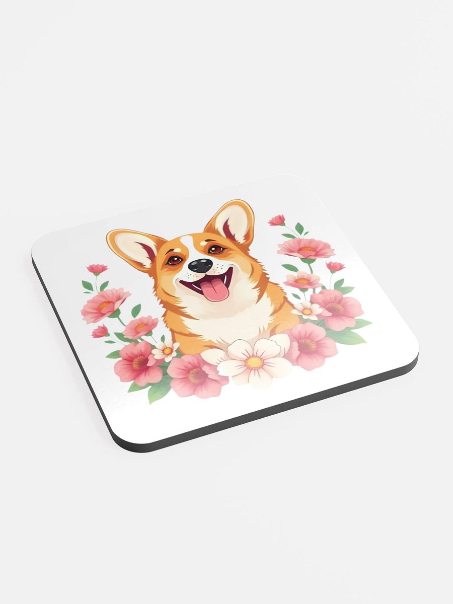 Floral Corgi Cork Coaster product image (1)