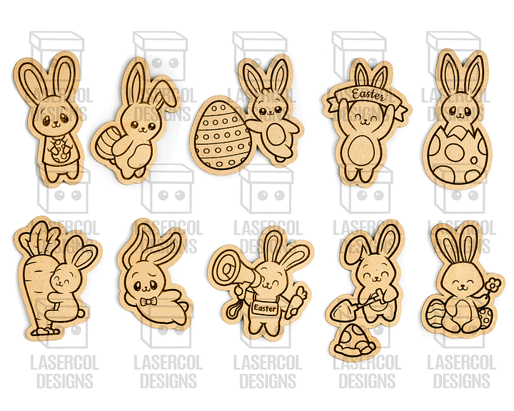 Easter Bunny Paint Kit DIY Cut Outs Set 3 - Laser Cut Files product image (2)