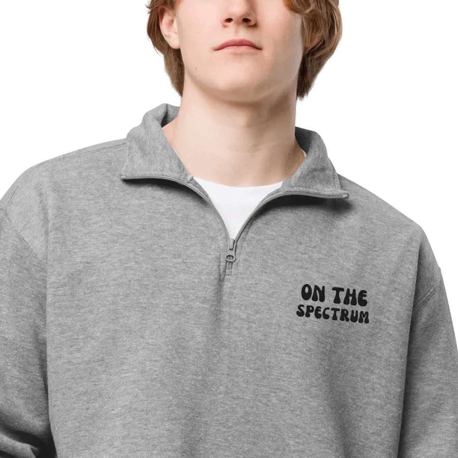 ON THE SPECTRUM (black) embroidered quarter zip product image (10)