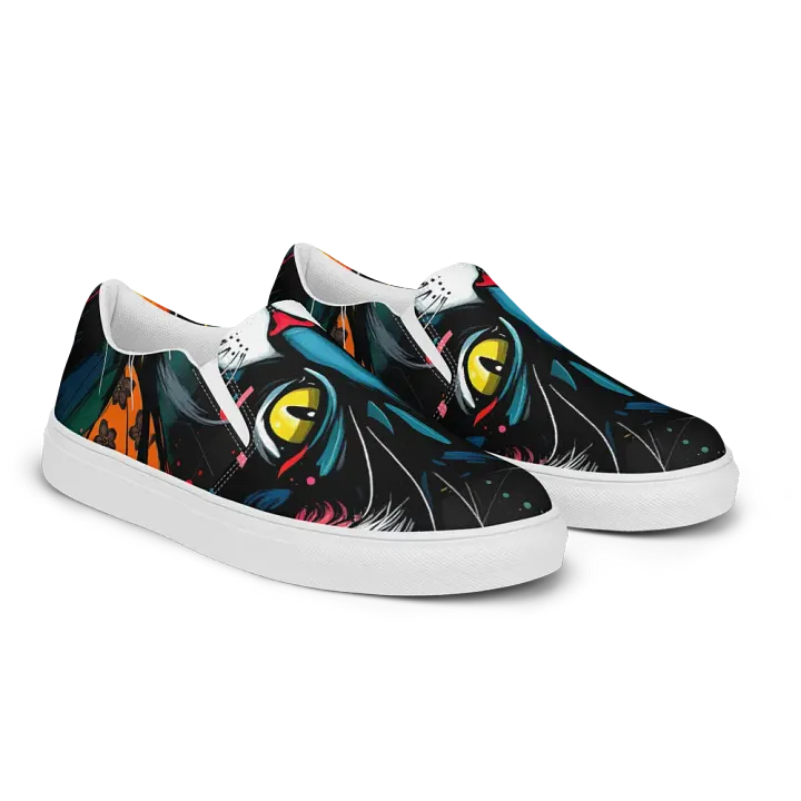 Men's mysterious feline slip on canvas shoes product image (2)
