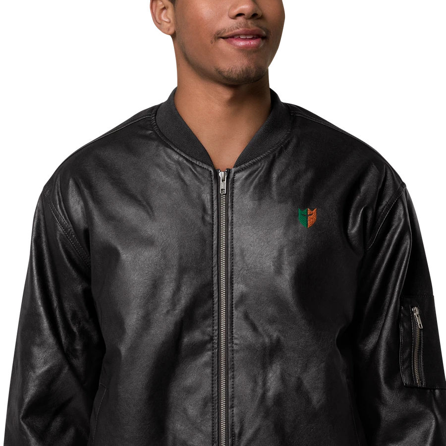 Threadfast Apparel Faux Leather Bomber Jacket (Embroidered) product image (1)