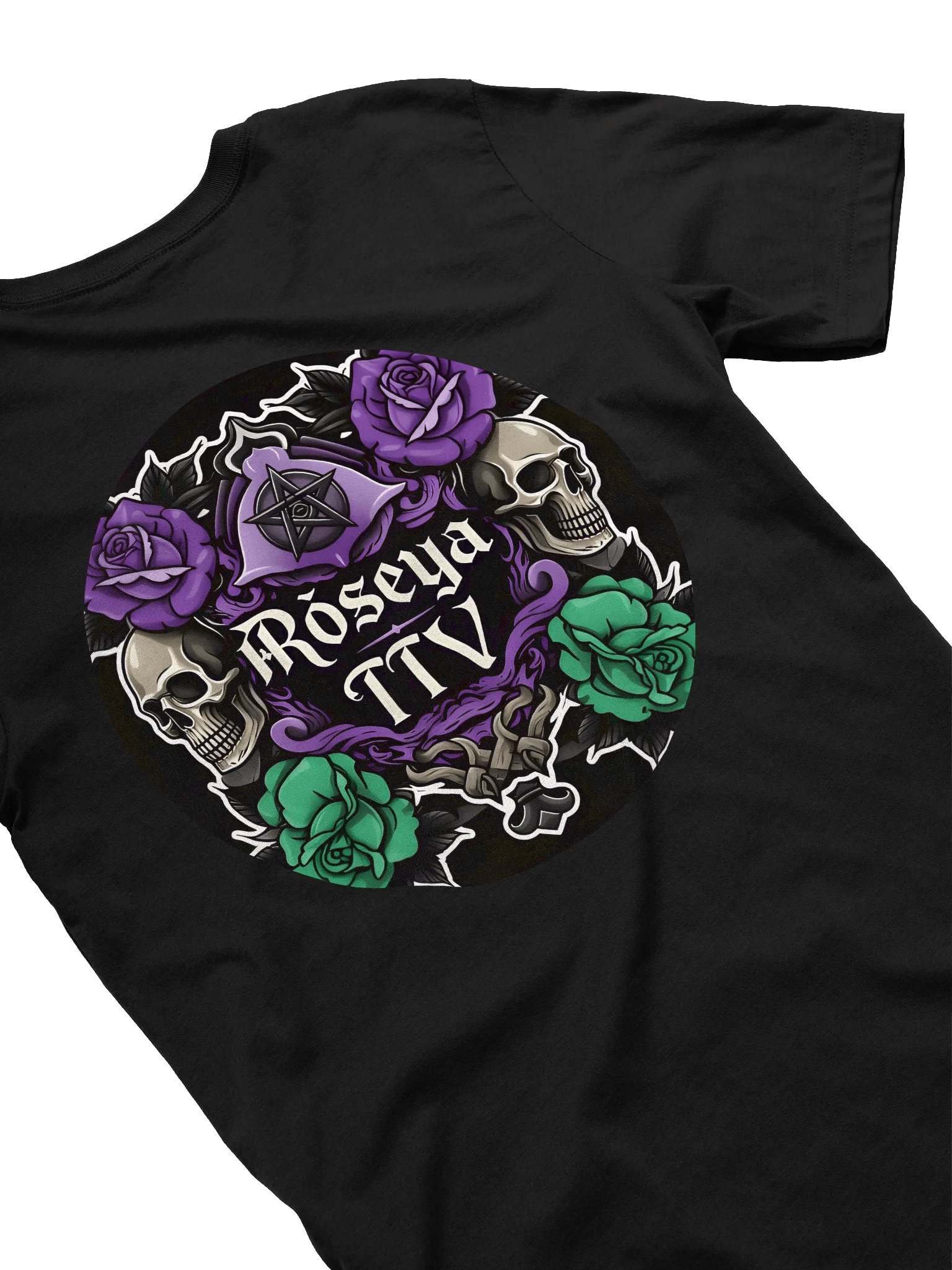 Gothic Skull and Rose Circular T-Shirt product image (4)