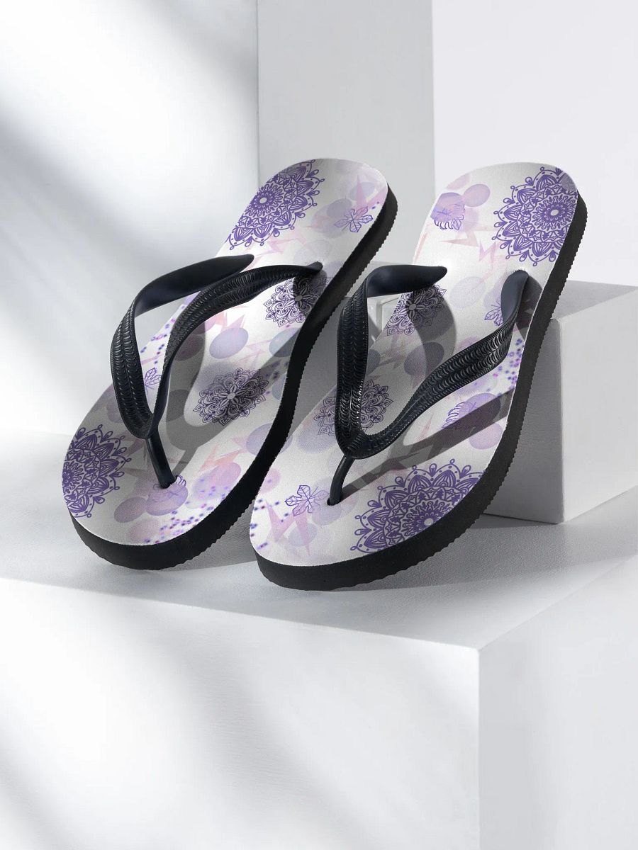Lilac Mandala Pattern Flip-Flops product image (1)