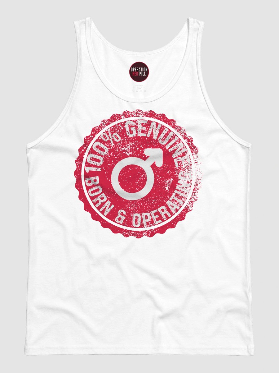 "100% Male" Pill Tank Top - White product image (1)
